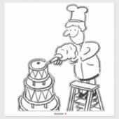 Bakkeraars, Cake Making & Baking. Funny Cartoon Sticker (Vel)