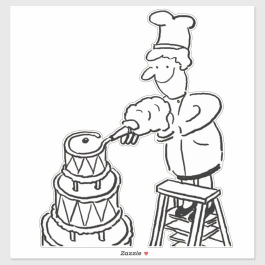 Bakkeraars, Cake Making & Baking. Funny Cartoon Sticker (Vel)