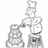 Bakkeraars, Cake Making & Baking. Funny Cartoon Sticker (Voorkant)