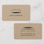 Bakkeraars met rolletjes professioneel modern mini visitekaartje (Voorkant / Achterkant)