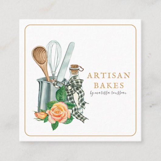Bakkerbaker Vierkante Visitekaartje (Voorkant)