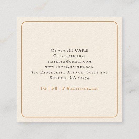 Bakkerbaker Vierkante Visitekaartje (Achterkant)