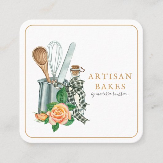 Bakkerbaker Vierkante Visitekaartje (Voorkant)