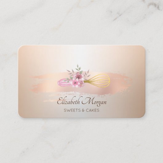 Bakkerbakkersgebak met gereedschap Roos Gold Brusk Visitekaartje (Voorkant)