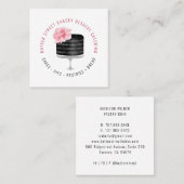 Bakkerbakkersgebak Waterverf Floral Cake Sq Vierkante Visitekaartje (Voorkant / Achterkant)