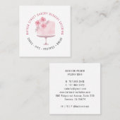 Bakkerbakkersgebak Waterverf Floral Cake Sq Vierkante Visitekaartje (Voorkant / Achterkant)