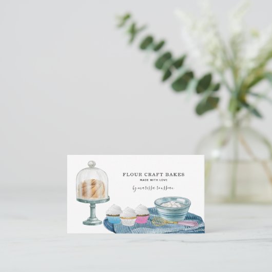 Bakkerbakkersgebak Waterverf gebak Visitekaartje (Staand voorkant)