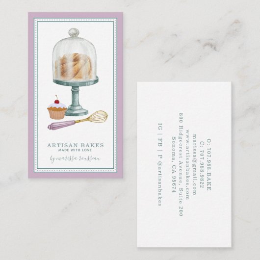 Bakkerbakkersgebak Waterverf gebak Visitekaartje (Voorkant / Achterkant)