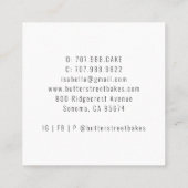 Bakkerbakkersgebak Waterverf Vierkante Visitekaartje (Achterkant)