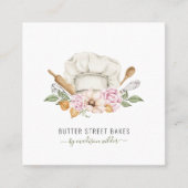 Bakkerbakkersgebak Waterverf Vierkante Visitekaartje (Voorkant)