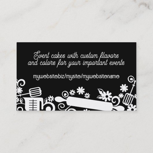 Bakkerbakkersgereedschappen voor het meten van lep visitekaartje (Achterkant)