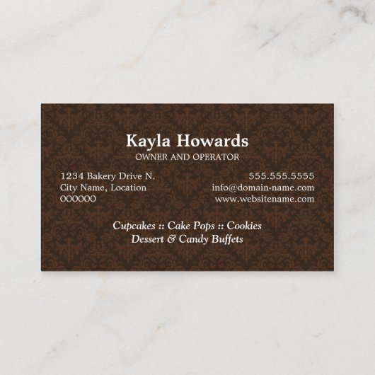 Bakkerdesserts Visitekaartje (Achterkant)