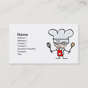 Bakkerende visitekaartjes - cartoon chef-kok voor 