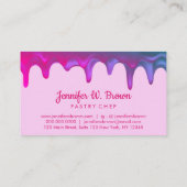Bakkergebak Abstracte roze roze kreukdruppelaar Visitekaartje (Achterkant)