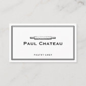 Bakkergebak Chef Rolling Pin Baker Logo White Visitekaartje (Voorkant)