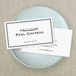 Bakkergebak Chef Rolling Pin Baker Logo White Visitekaartje