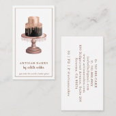 Bakkergebak Waterverf Roos gouden dstaafjes Visitekaartje (Voorkant / Achterkant)