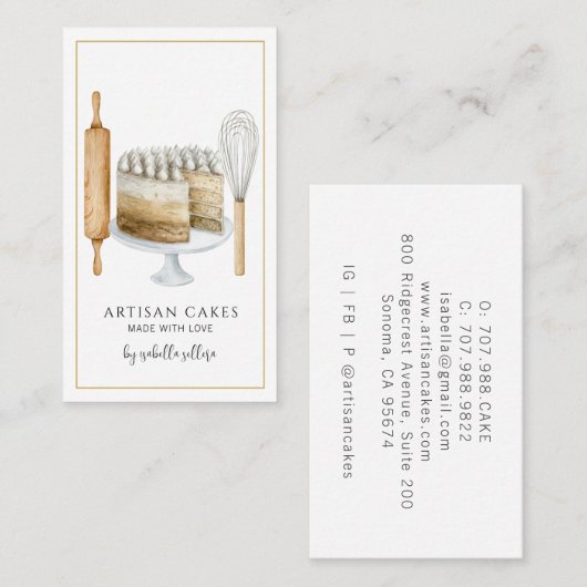 Bakkergebak Waterverf Visitekaartje (Voorkant / Achterkant)