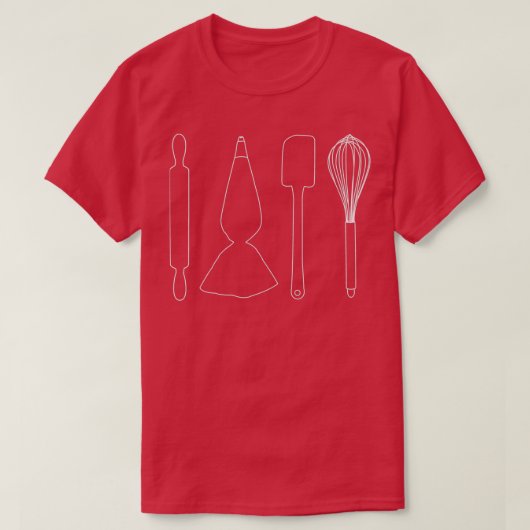 Bakkergereedschappen zwart t-shirt (Design voorkant)