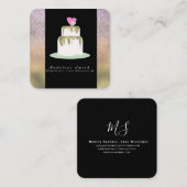 Bakkerij - 2 - lucifers goudpels vierkante visitekaartje (Voorkant / Achterkant)