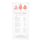 Bakkerij 3 Blush Roze Aquarel Cake Desserts Menu (Voorkant)