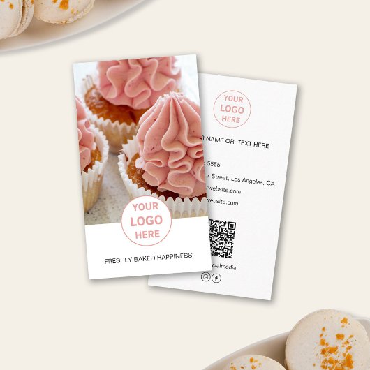 Bakkerij Aangepast Foto Logo QR Witte Zakelijke Ka Visitekaartje