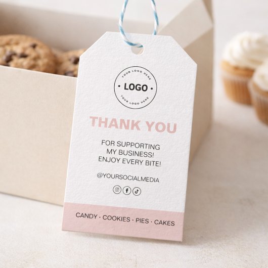 Bakkerij aangepast logo bedankt cadeaulabel