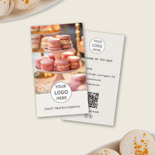 Bakkerij Aangepast Logo Foto QR Bruine Zakelijke V Visitekaartje