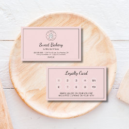 Bakkerij aangepast logo roze zakelijke beloning klantenkaartje