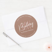 Bakkerij Aangepast Monogram Logo Bruin Ronde Sticker (Envelop)