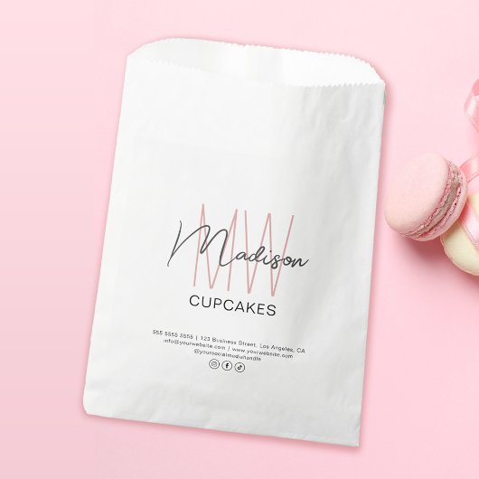 Bakkerij Aangepast Monogram Logo Papieren Zak Bedankzakje
