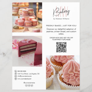 Bakkerij Aangepast Monogram Logo QR Flyer