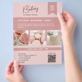 Bakkerij Aangepast Monogram Logo Roze Flyer (Hand)
