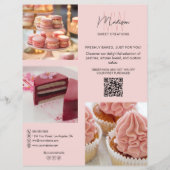Bakkerij Aangepast Monogram Logo Roze Flyer (Voorkant)