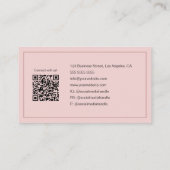 Bakkerij Aangepaste Foto QR Code Minimaal Roze Visitekaartje (Achterkant)