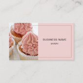 Bakkerij Aangepaste Foto QR Code Minimaal Roze Visitekaartje (Voorkant)