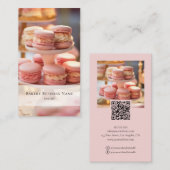 Bakkerij Aangepaste Foto QR Code Roze Visitekaartje (Voorkant / Achterkant)