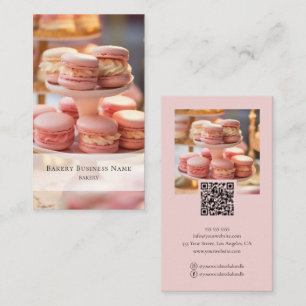 Bakkerij Aangepaste Foto QR Code Roze Visitekaartje