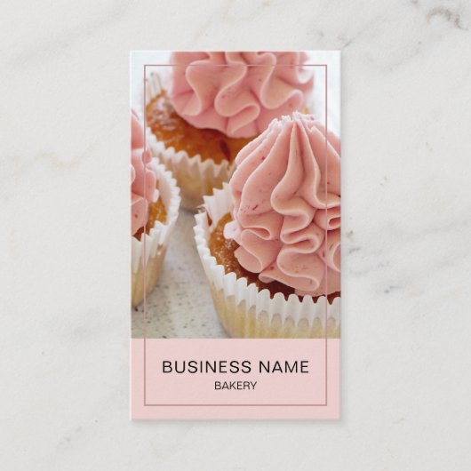 Bakkerij Aangepaste Foto QR Code Roze Visitekaartje (Voorkant)