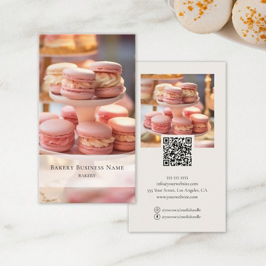 Bakkerij Aangepaste Foto Social Media QR Code Visitekaartje