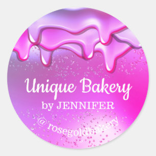 Bakkerij Abstract glitters rozig unieke gebak snoe Ronde Sticker