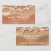 Bakkerij Abstract Roos Druppelende Crème Glaze Visitekaartje (Voorkant / Achterkant)