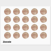 Bakkerij Abstract Roze Goud Druppelend beige Ronde Sticker (Vel)
