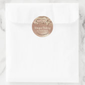 Bakkerij Abstract Roze Goud Druppelend beige Ronde Sticker (Tas)