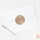 Bakkerij Abstract Roze Goud Druppelend beige Ronde Sticker (Envelop)