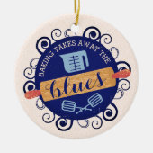 Bakkerij als rolpin snoepgoed, kerstmis keramisch ornament (Voorkant)