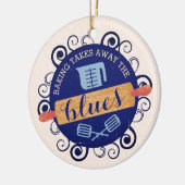 Bakkerij als rolpin snoepgoed, kerstmis keramisch ornament (Links)