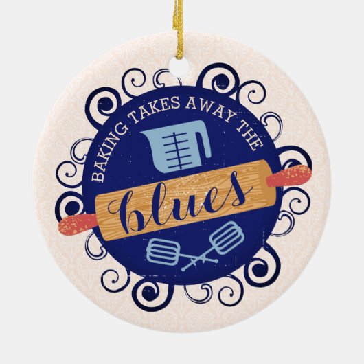 Bakkerij als rolpin snoepgoed, kerstmis keramisch ornament (Achterkant)