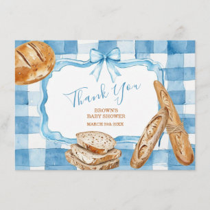 Bakkerij Baby Shower Bedankkaart Blauwe Brood De Informatiekaartje