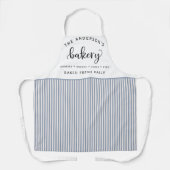 Bakkerij, Bake Fresh Daily White en Blue Stripes Schort (Voorkant)